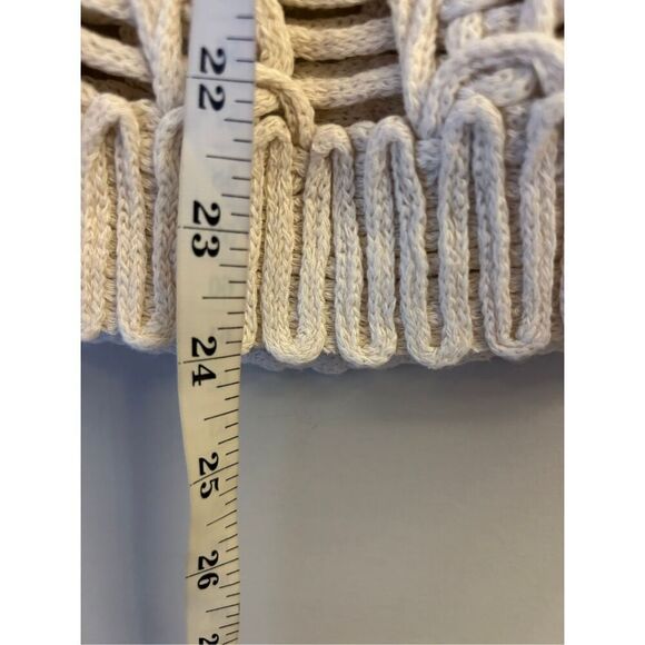 Solitaire boho crochet vest sz L layered festival neutral nautical versatile - Picture 6 of 6